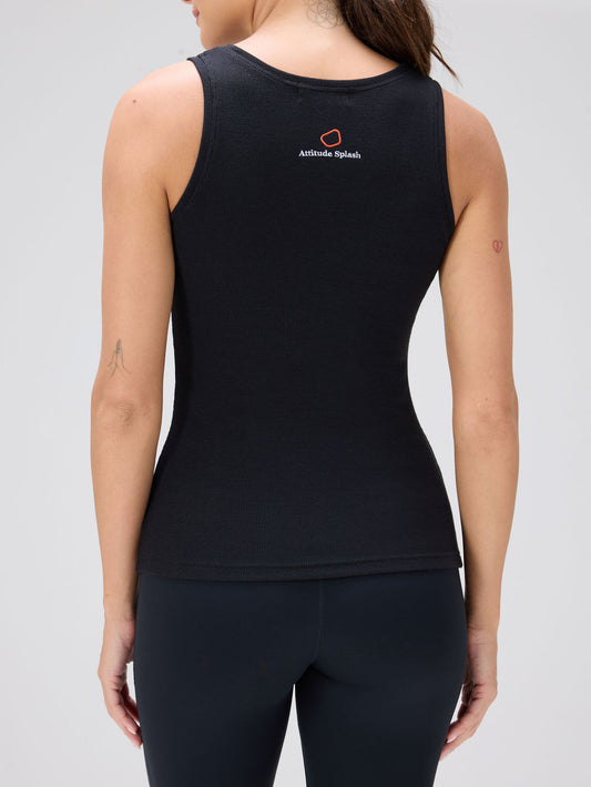 Agile Ribbed Tank - Black