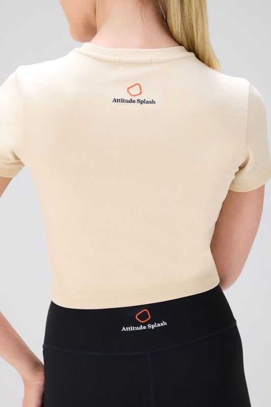 Luxe Crop Short Sleeve - Oatmeal