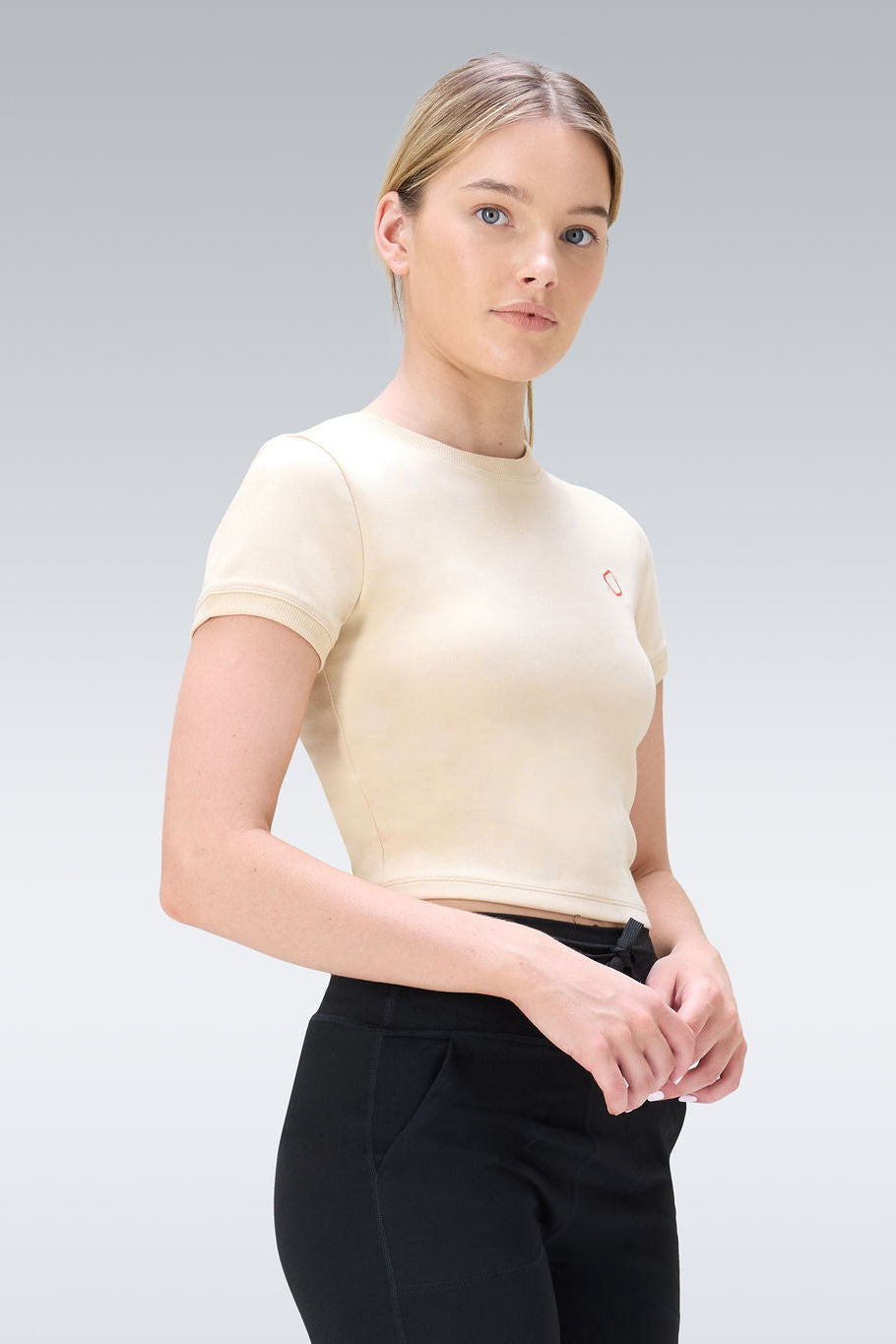 Luxe Crop Short Sleeve - Oatmeal