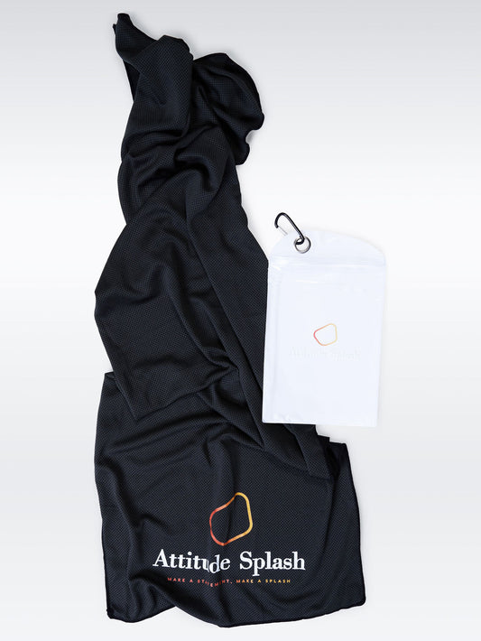 Cooling Towel with Mountaineering hook bag - Black