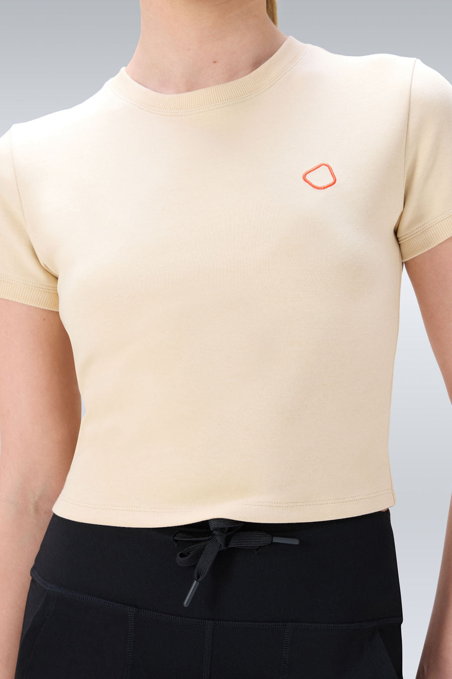 Luxe Crop Short Sleeve - Oatmeal-Sample
