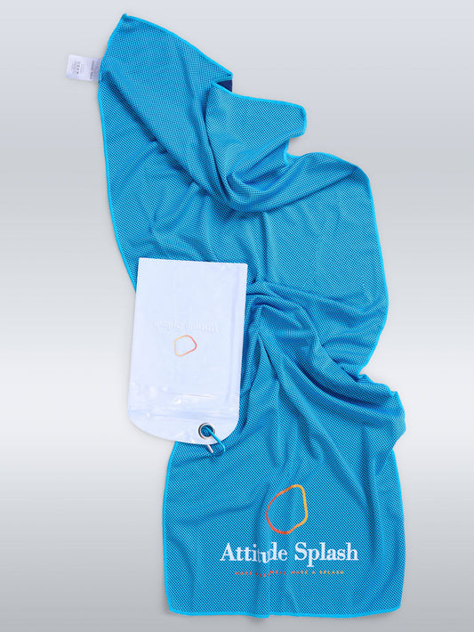 Cooling Towel with Mountaineering hook bag - Blue